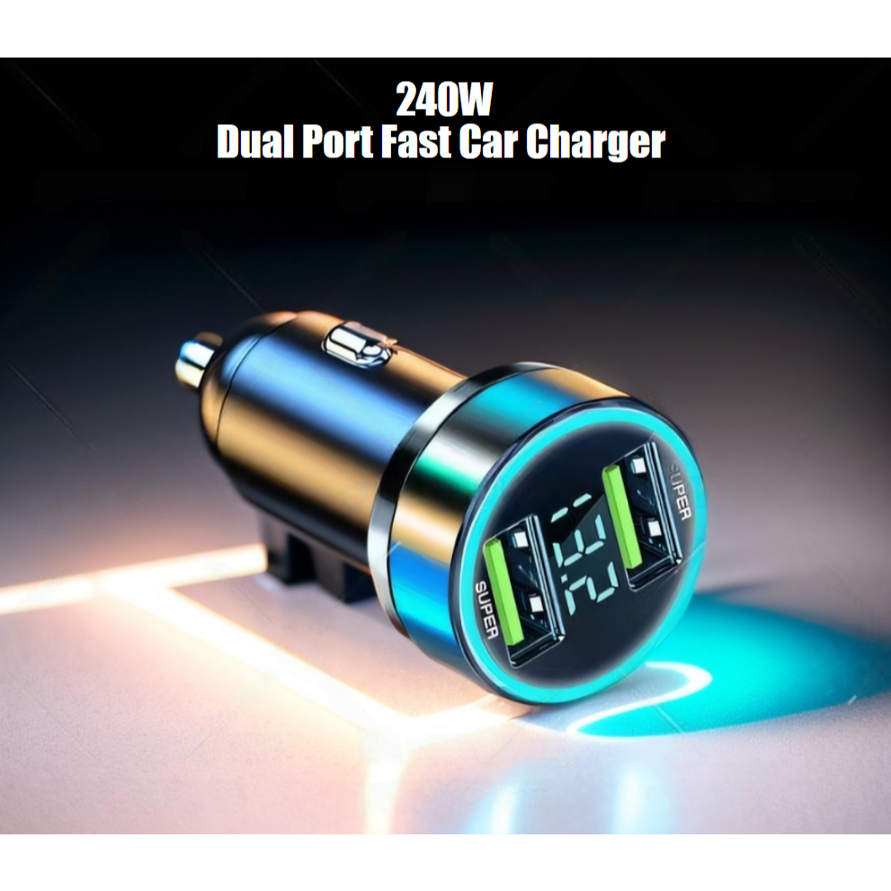 Fast Car Charger , 240W Kereta Charger, Digital display super fast charge car charger 66W vehicle