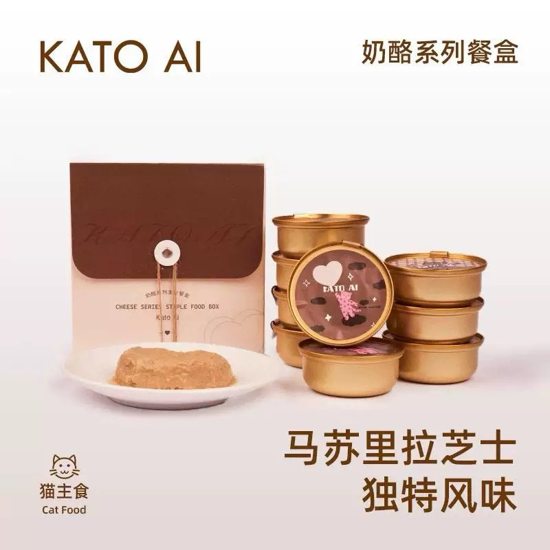 Makanan Ruji Siri Keju Kato Ai 85g/Cup Makanan Basah Utama / Kato Ai 卡托 奶酪系列餐盒 85g/罐 全价猫咪主食餐盒补水营养增肥罐头  Kato Ai Cheese...