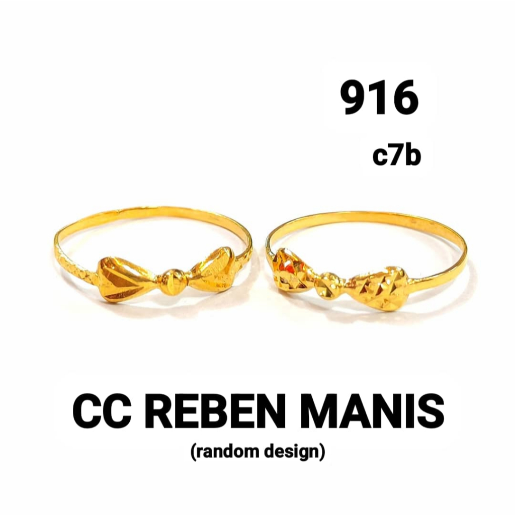 Wing Sing Cincin Reben Ribbon Padu Bajet Fesyen Tulen Original Emas 916 916 Gold Fashion Ring 蝴蝶结戒指