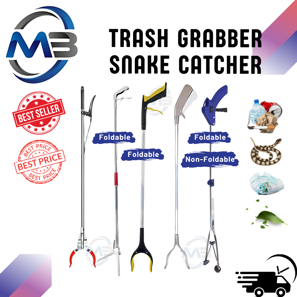 Pick-up Tools Rubbish Picker Trash Picker Multipurpose Foldable Grabber Foldable Clip Garbage / Snake Catcher 1.2M/1.5M