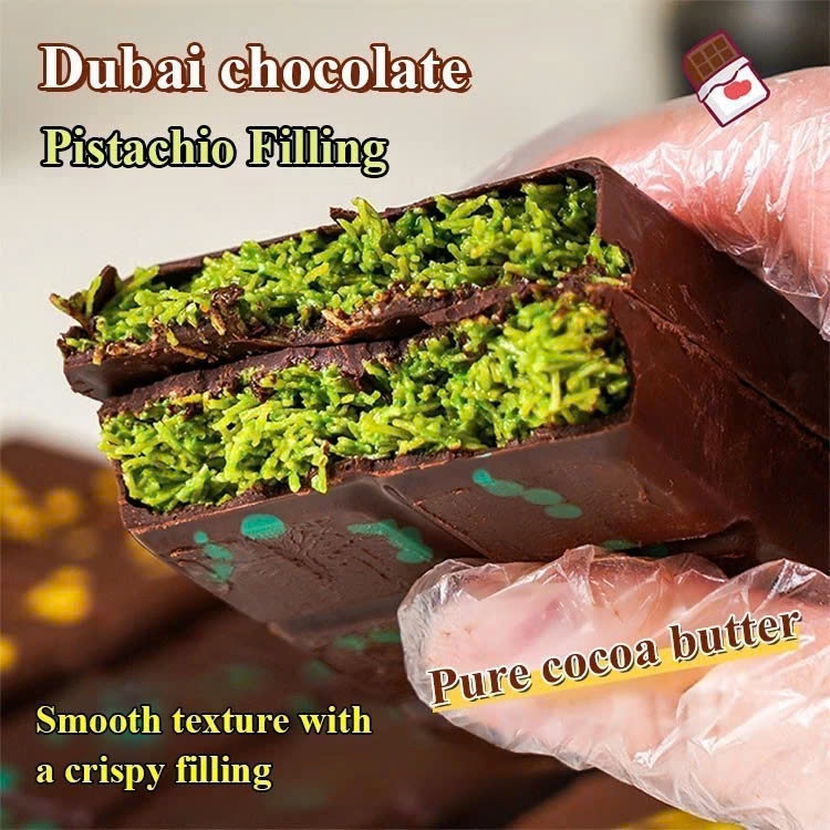 CHOCOLATE DUBAI, CHOCOLATE BAR VIRAL, CHOCOLATE KUNAFA Pistachio Chocolate Kunafa - Viral malaysian dubai fix chocolate