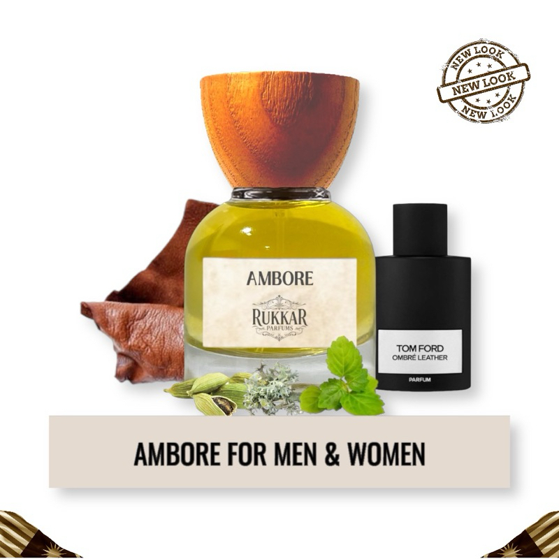 Rukkar Perfume AMBORE - Perfume Lelaki dan Wanita, Aroma Kemewahan Kulit yang Mewah dan Berani