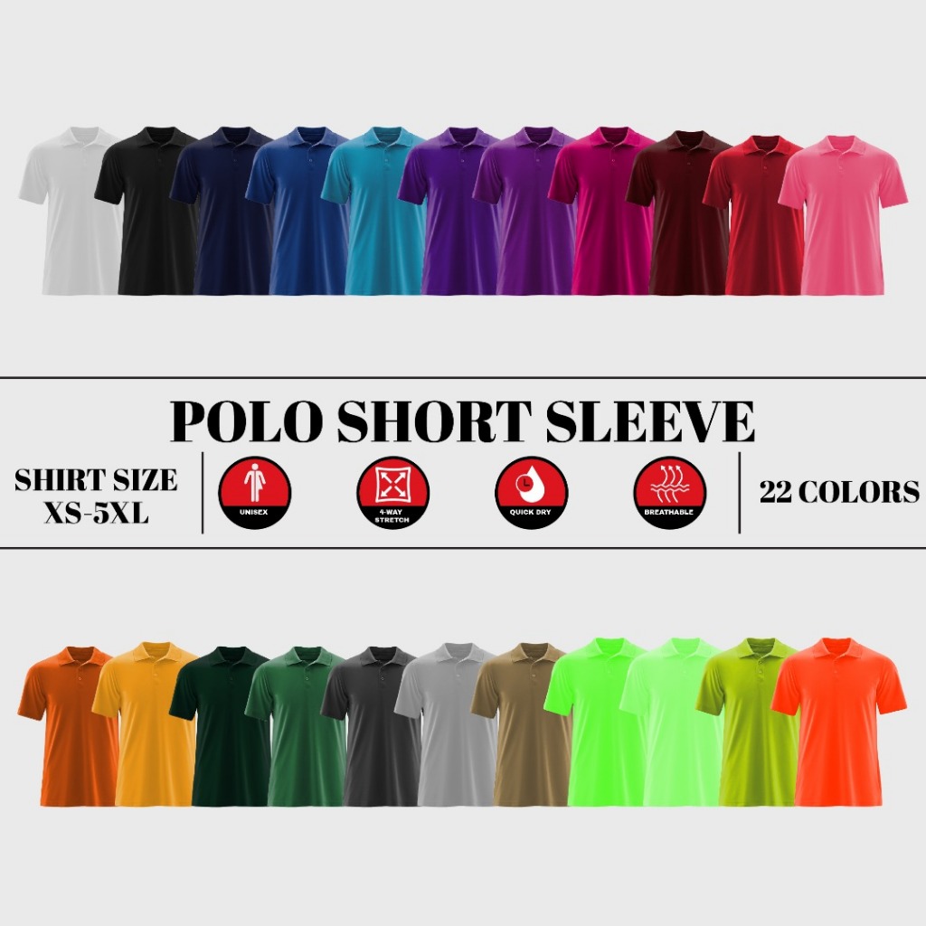 deFlare Microfibre Polo T-Shirt | RM9.90 | Unisex | Quick Dry|Event/Crew/Daily Wear|mix Size & Color