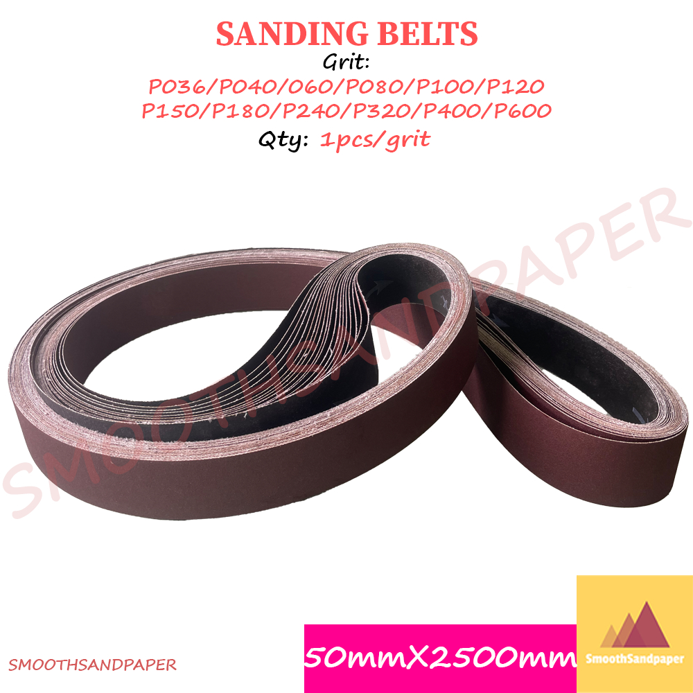 Sanding Belts 50mm X 2500mm (2" x 98-1/2") Aluminium Oxide Kertas Pasir 砂带机50*2500mm硬布砂金属不锈钢打磨 image 5
