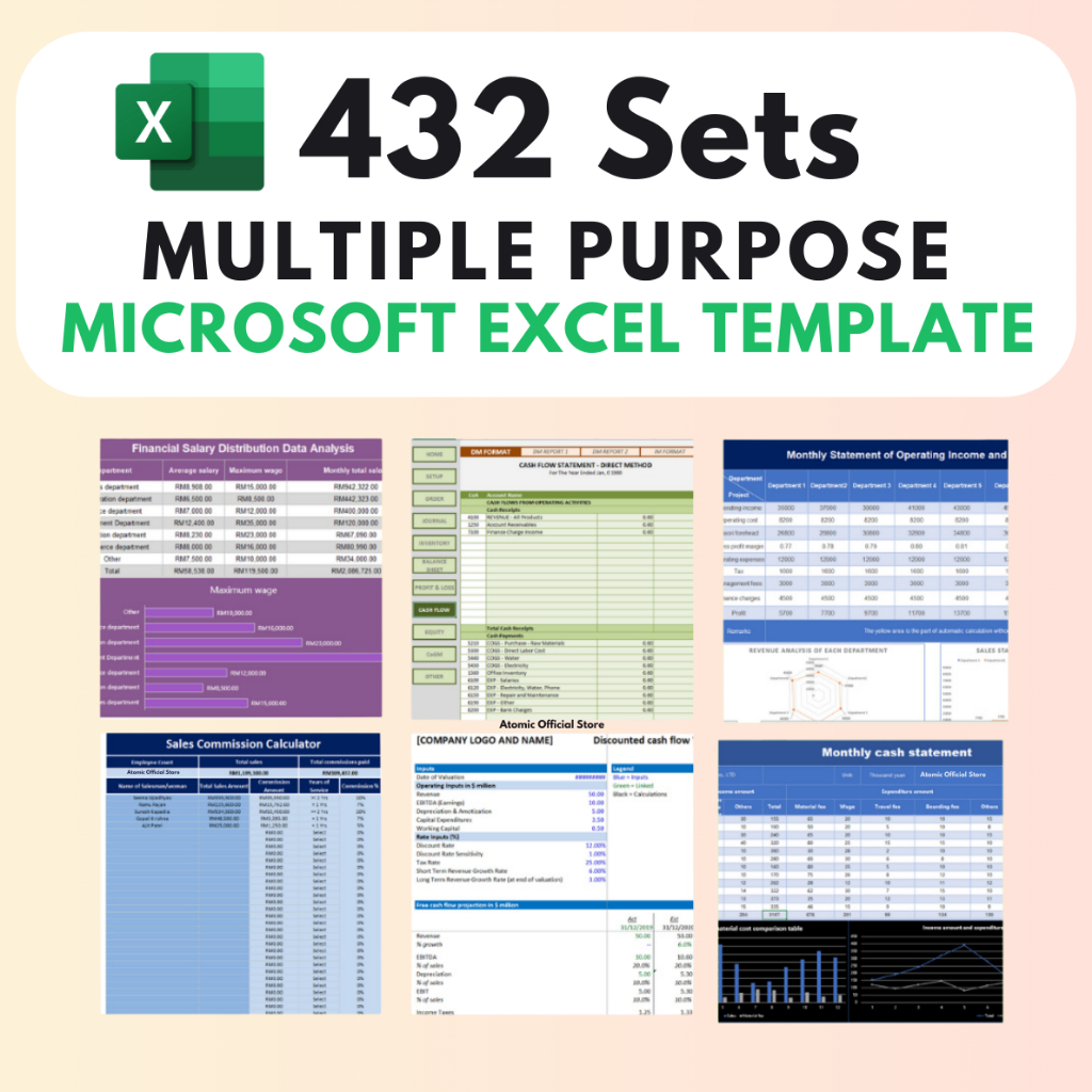 ?INSTANT? 432 Sets Microsoft Excel Templates : Business Financial Invoices | Planner | Time Sheet | Payroll | Chart