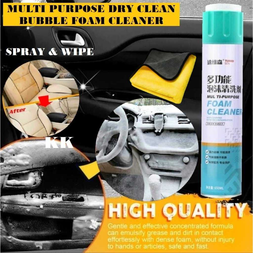 Car Foam Wash Spray Cleaner Brush Dashboard Cushion Seat Fabric Carpet Cleaning Buih Cuci Kereta