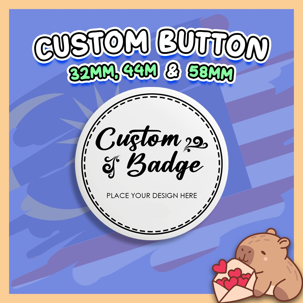Button Badge Custom | Button Badge Glossy, Matte, Glitter, Holo, Rainbow | Custom Button Badge | Lencana Butang | Murah