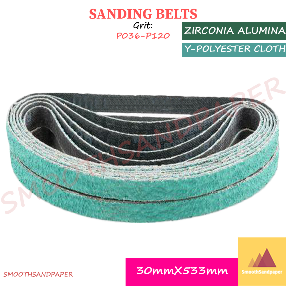 30X533mm Y-Cloth Sanding Belts / Zirconia Alumina [5pcs] 不锈钢铸铁金属打磨 硬布锆刚玉砂带 【5条装】