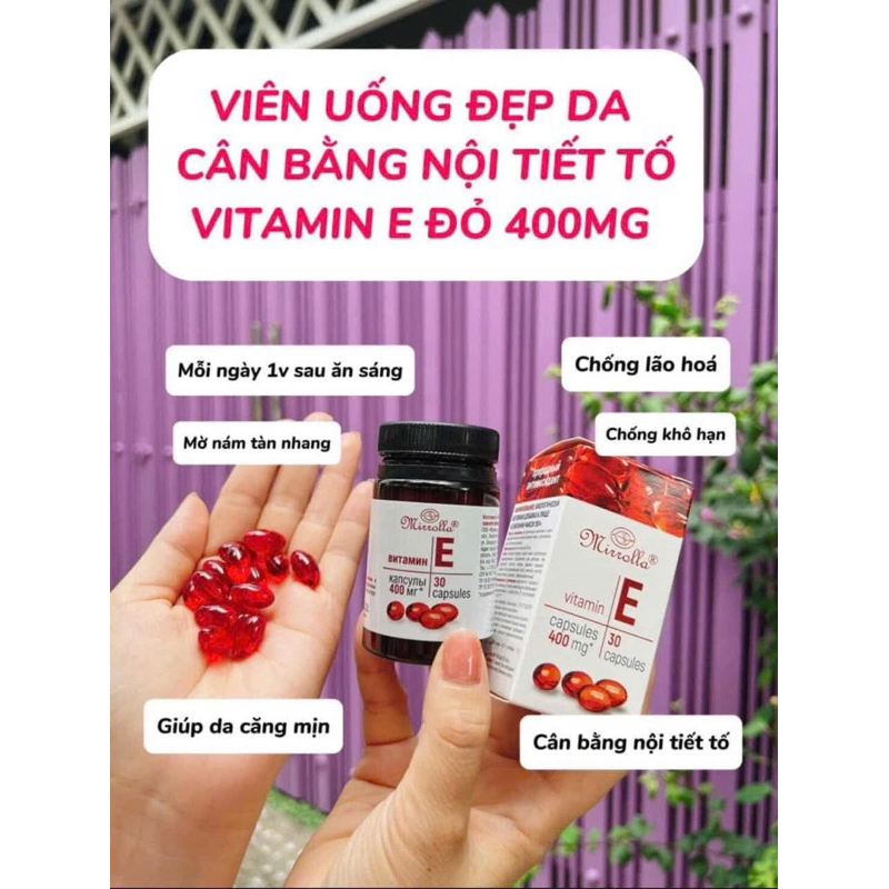 MIRROLLA VITAMIN E red ( 30 capsules ) vitamin E đỏ 400mg