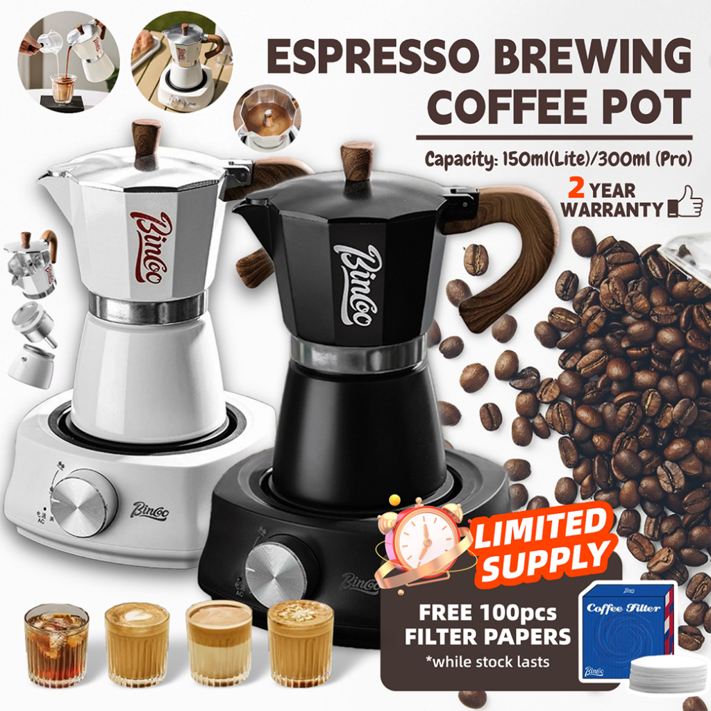 Bincoo Espresso Brewing Coffee Pot Apparatus Coffee Maker Espresso Extraction Moka Pot Perkuali Kopi