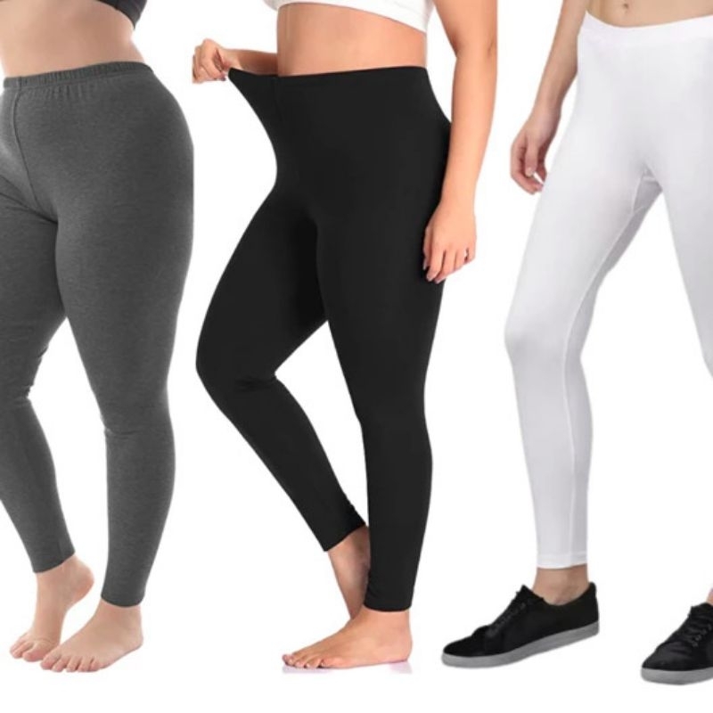 S-6XL, Woman Legging High Quality Stretchable High Waist Cotton Tights / Women legging pants white plain /Legging Wanita