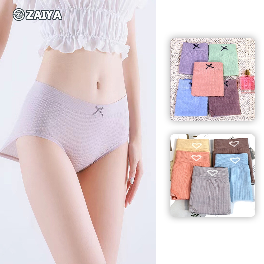 MIHO 5 PCS Women Panties Underwear Paper Box Panties Set Spandex Cotton Ladies Panties Seluar Dalam Wanita