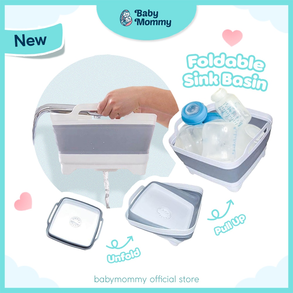 BabymommyMultipurpose Foldable Basin Washbasin Lightweight Portable Plastic Basin Sink Kitchen Besen Lipat 可折叠洗菜盆水槽