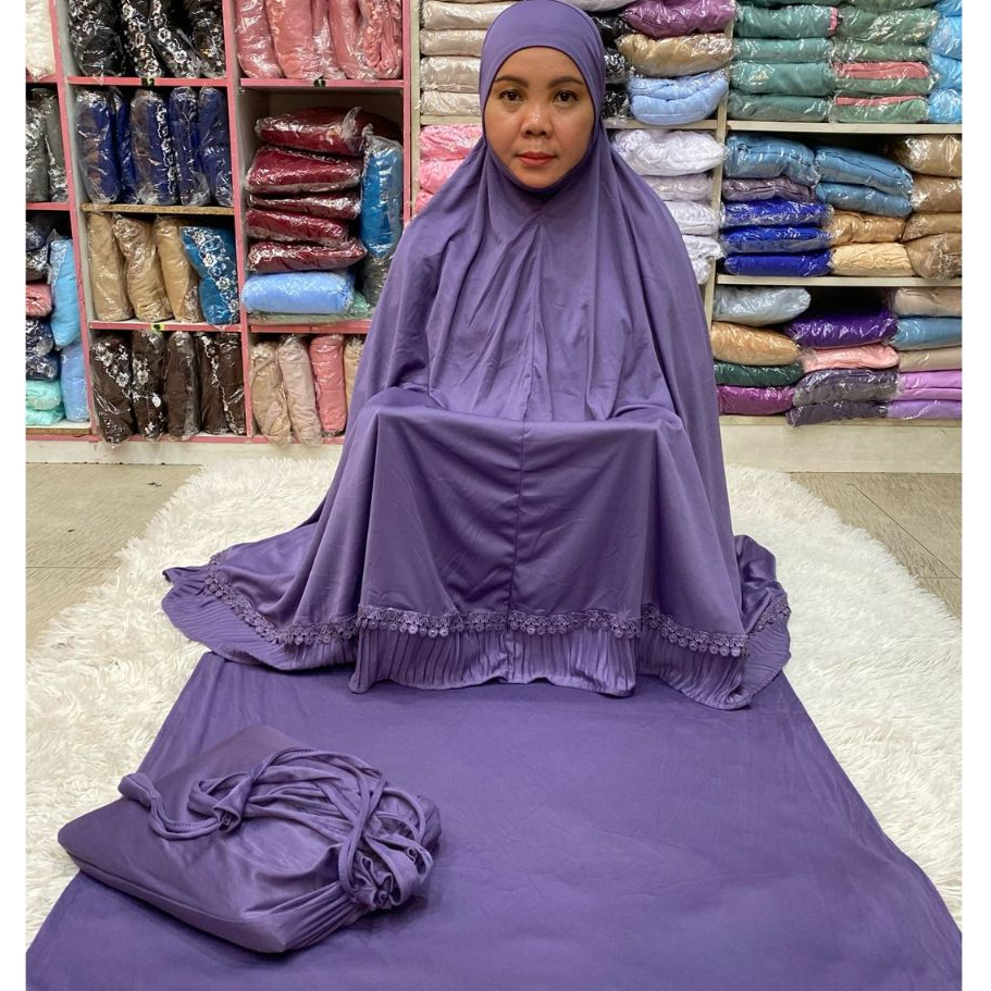 Telekung Cotton viscose lace Premium (ready stock )