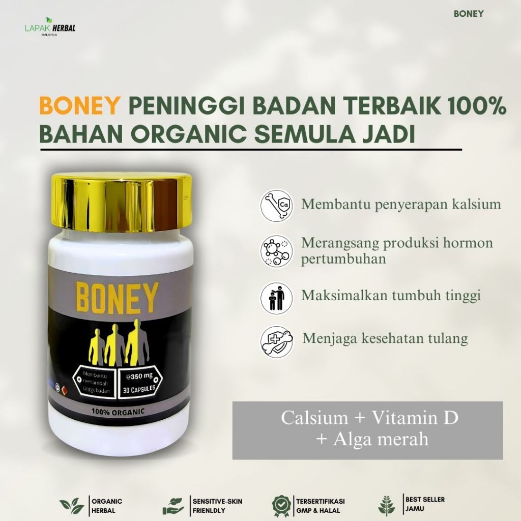Boney Ubat Tinggi Badan Capsule Peninggi Badan Hight Bosster Bantu Tambah Tinggi Badan Supplement Tinggi Badan