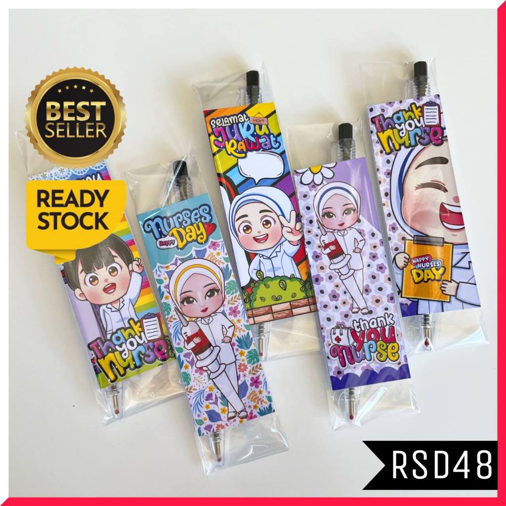 (RSD48) Nurses Day Mini Packaging + Pen Gift Selamat Hari Jururawat Hadiah Present Murah Gift Black Blue Red