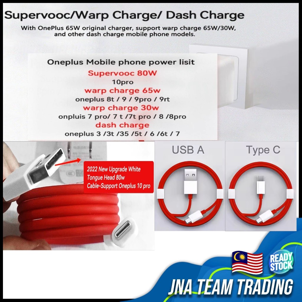Warp Charge Fast Charger For OnePlus Phones – Compatible With 8, 7, 6, Nord & More