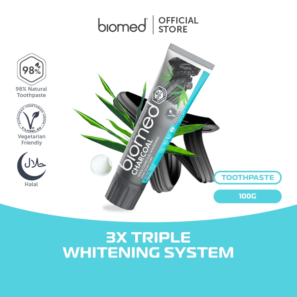 Biomed Complete Natural Toothpaste Charcoal for Gum Care, enamel whitening| Ubat Gigi Pemutih 美白牙膏(100g)