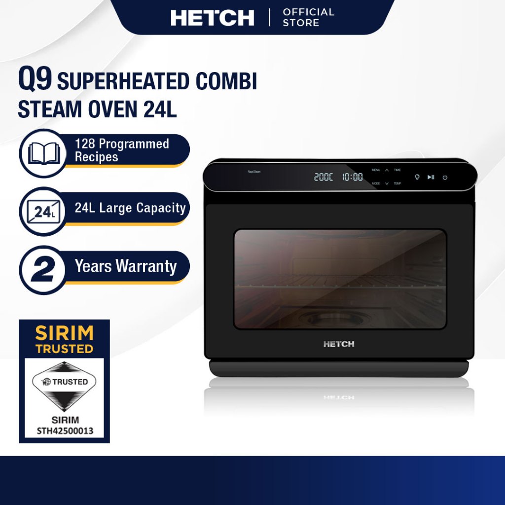 HETCH Q9 Superheated Combi Steam Oven Ketuhar Stim Gabungan Pelbagai Fungsi (24L) SAF-1728-HC