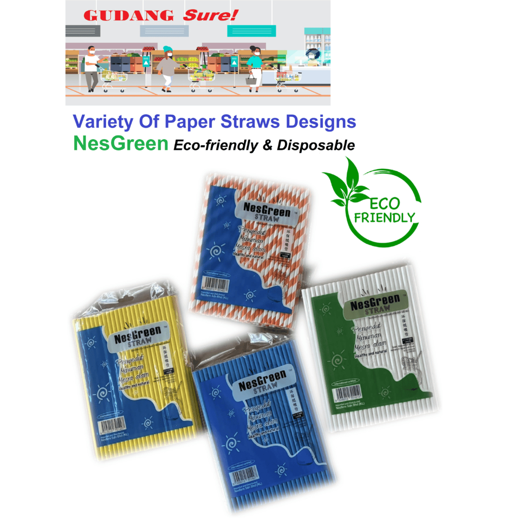 Paper Straws (Normal 6mm x 197mm 100Pcs / BOBA 12mm x 210mm 25Pcs)/ Pack - Eco-Friendly & Disposable