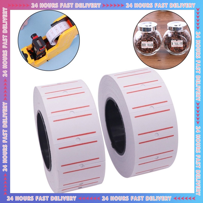 10Rolls Price Tag Labels Price Tags Sticker Paper for Mx-5500 Labeller Single Row for Grocery