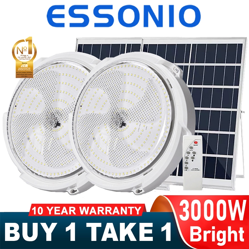ESSONIO Solar Light Indoor Lamp 3000W LED Solar Ceiling Light Bedroom Lamp lampu solar lampu dalaman solar Lampu LED