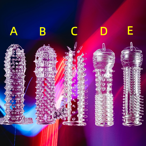 Crystal Condom Hot Reusable Tahan Lama ABCDE Type Sex Toys Long Lasting Kondom