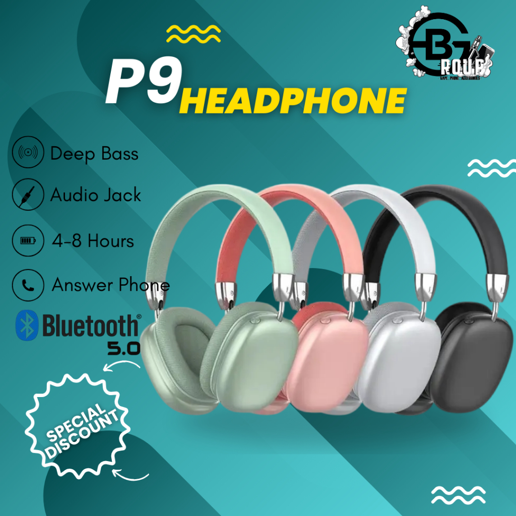 P9 Over Ear Bluetooth Headphone 5.0 | Answer Calls | Bass Powerful | Hi-Res Audio | Free Shipping