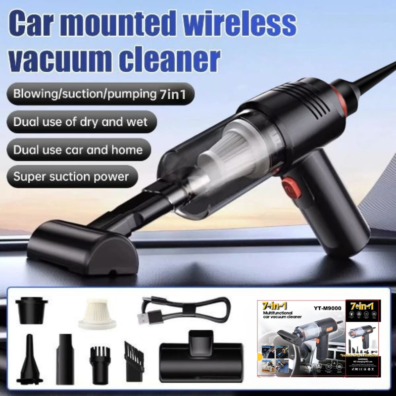 7in1 12000PA Mini Cordless Vacuum Cleaner Rechargeable & Portable Wireless Car Vacuum for Home Office Room Vakum Kereta