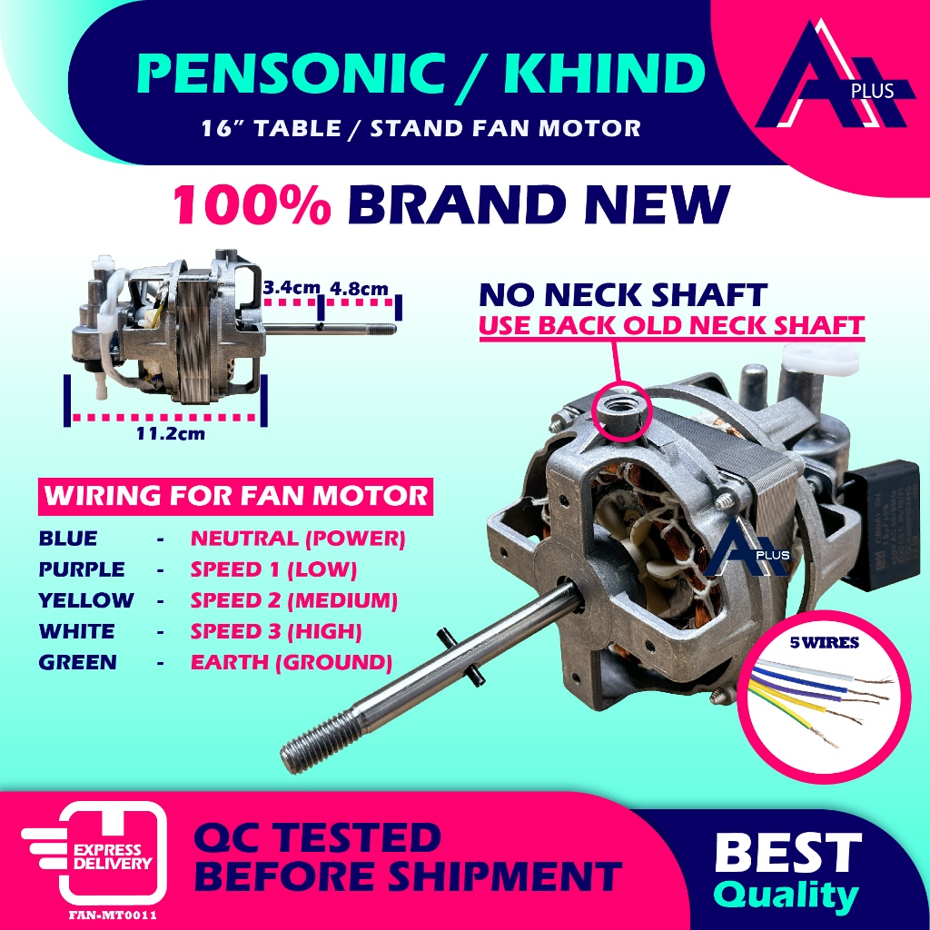 PENSONIC / KHIND 16 INCH 16" TABLE FAN MOTOR / STAND FAN MOTOR ELBA ISONIC MIDEA MOTOR KIPAS KIPAS MEJA