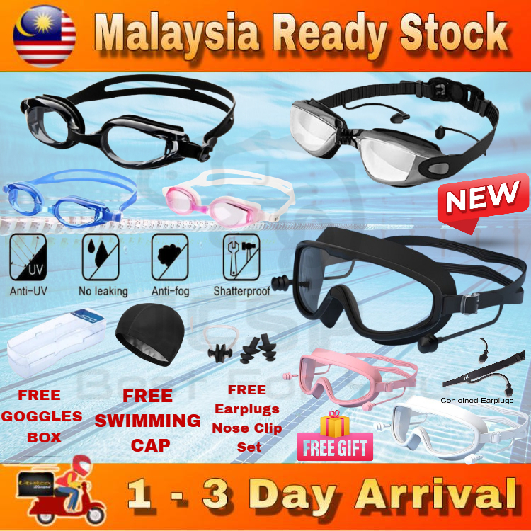 Ready StockSwimming Goggles for Men Women Adult Diving Swim Googles Anti Fog Eye Glasses Adjustable Waterproof 成人泳镜