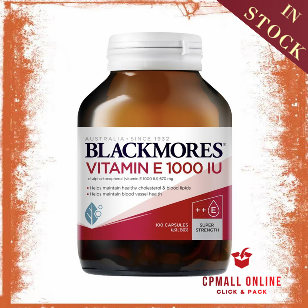 [Expiry Date: 04/2029] Blackmores 维生素E Natural Vitamin E 1000IU ( 100 Capsules ) ( Made In Australia )