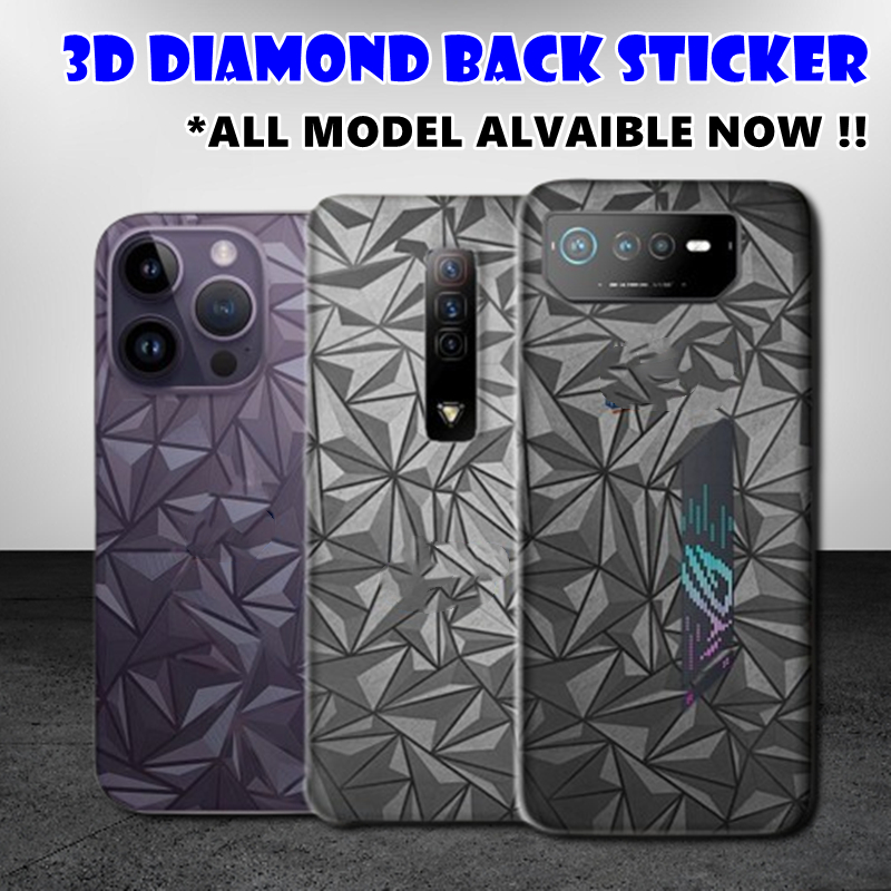 3D Diamond Back Sticker for Xiaomi Poco M7 Pro 5G / M7 5G / M6 Pro / M5s / M5 / M4 / M3 / M2 / Pro / Screen Protector