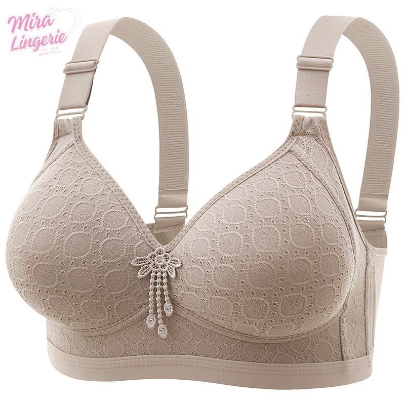 [Mira Lingerie] Women Bra Wireless Plus Size Full Cup Baju Dalam Wanita Saiz Besar Tiada Dawai Cup Penuh 女士内衣无钢圈全罩杯胸罩加大码