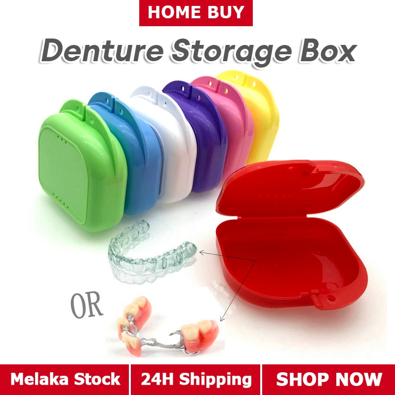 Denture Box with Air Hole Dental Orthodontic Retainer Case Mouth Guard Storage Plastic Box Mouth Tray Dentistry Tool