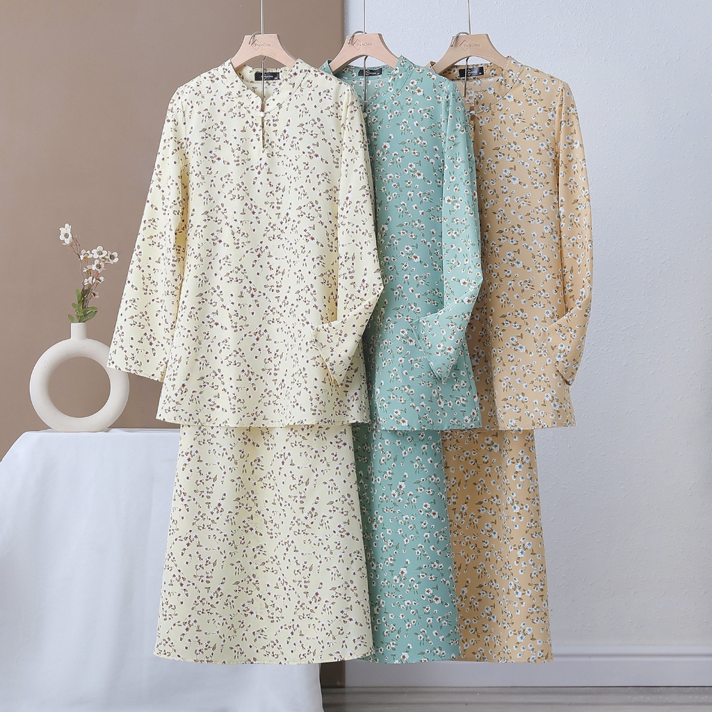 Pickone Fashion Baju Kurung Molden Set Bunga New Arrival Clothing Set RAYA 2026 D020