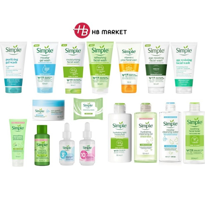 [100% Authentic] Simple Refreshing|Moisturizing|Vitamin C|Purifying|Age - Wash/Toner/ Moisturiser/Serum/Oil/Cream/ Wipes
