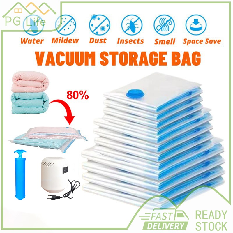 【IN Stock】Vacuum Bag Thicken Resealable Travel Bag Organizer Zip Lock Plastic Bag Vacuum Storage Bag 真空收纳袋