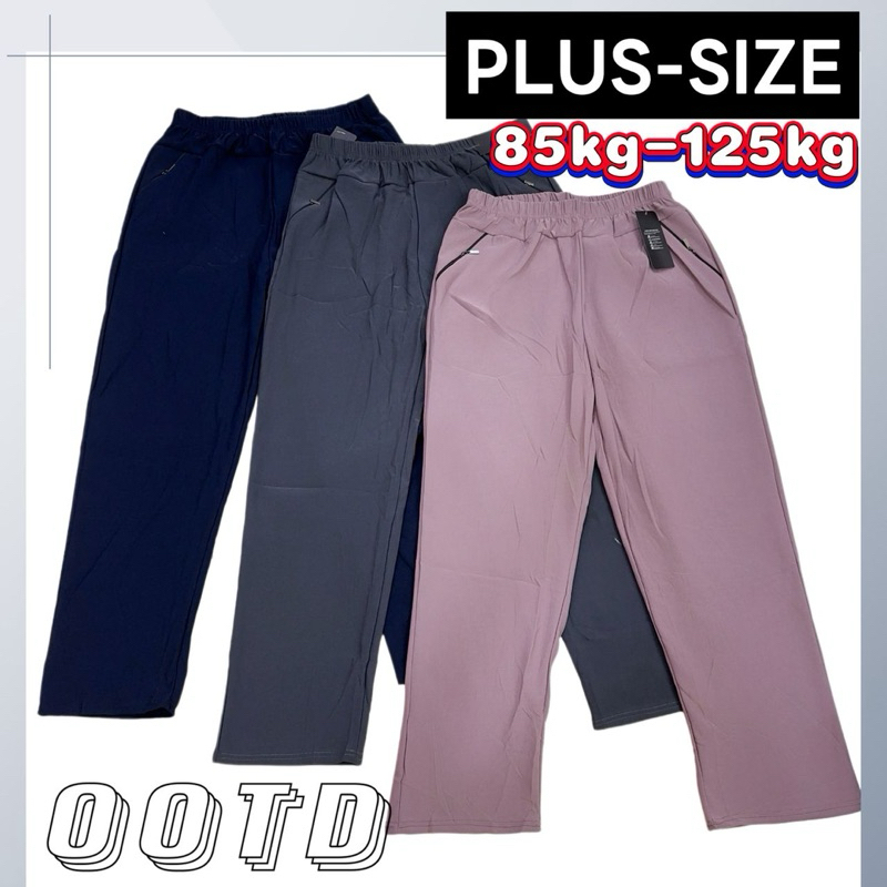 10XL Seluar Panjang ScubaBerpoket Zip Baggy Long Pants Seluar Muslimah Memeri Stretch Saiz Besar Loose Cutting Plus Size