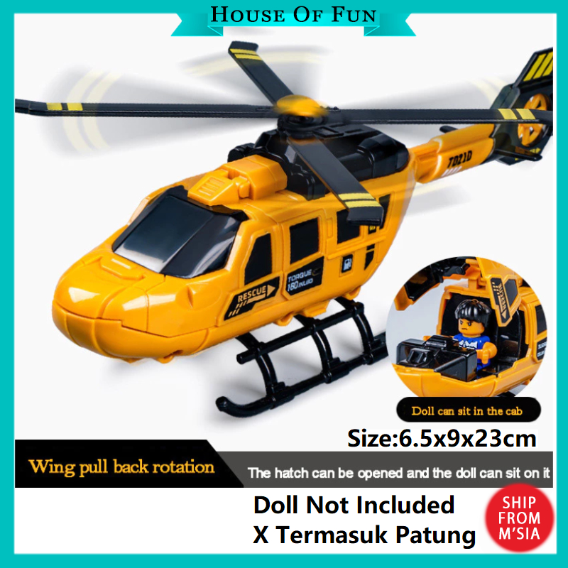 Helicopter Toy Propeller Fighter Rescue Helicopter Rotating Rotor Blades Boy Kids Simulation Rescue Model Children's