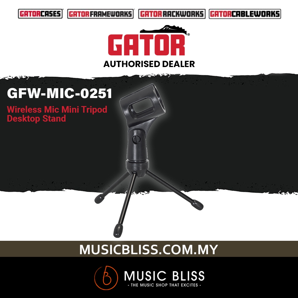 Gator Frameworks GFW-MIC-0251 Mini Tripod Desktop Wireless Mic Stand