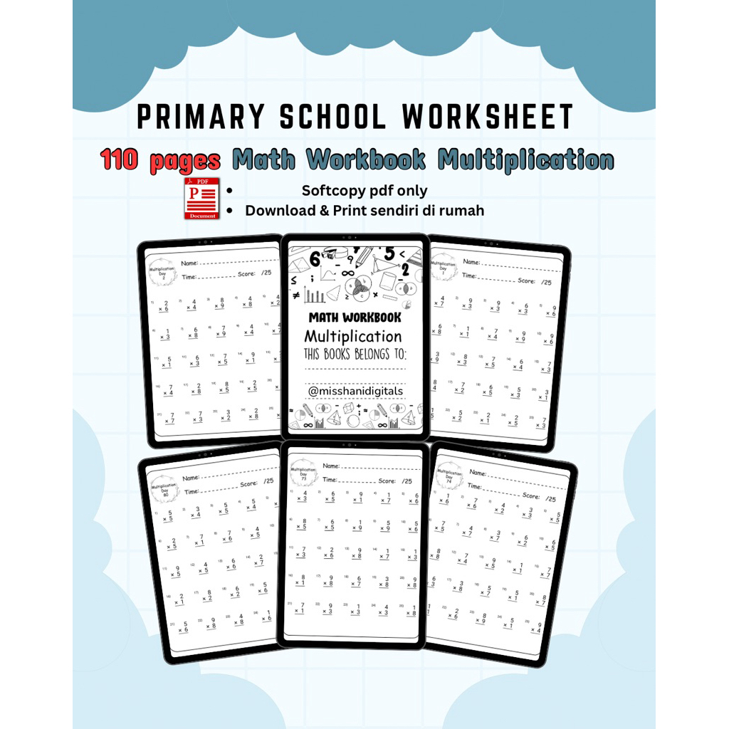 PDF Ebook for Kids | MATH MULTIPLICATION WORKBOOK