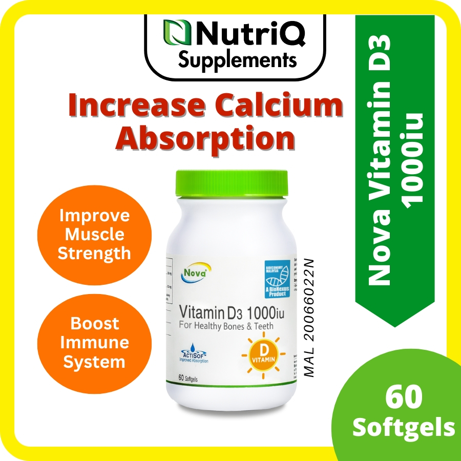 Nova Vitamin D3 1000iu Good For Bone and Teeth Health Immune Booster Vitamin D Supplement Muscle