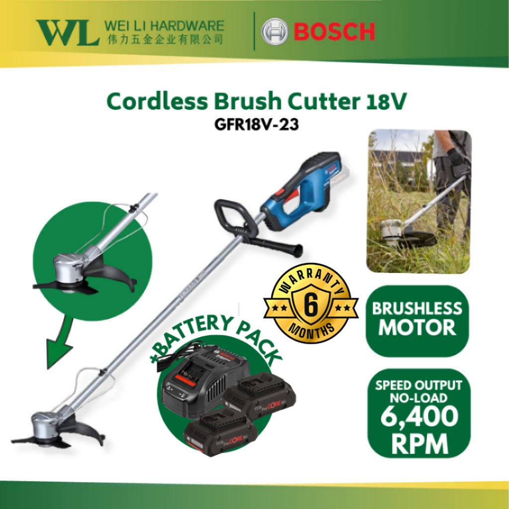BOSCH  GFR18V-23 Cordless Brush Cutter 18V/Mesin Potong Rumput/Lawn Mower/Grass Cutter