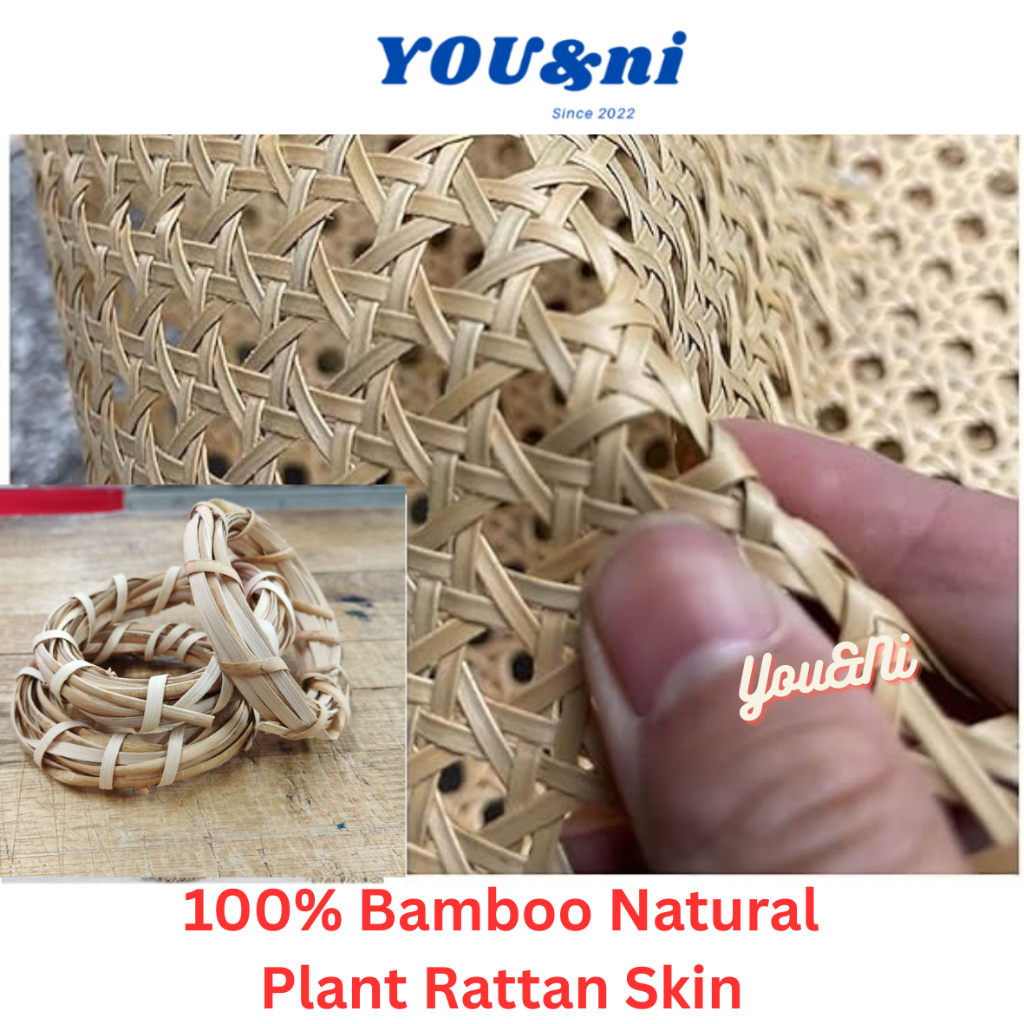 100% Bamboo Natural Plant Rattan Skin for Cane Rattan Dining Chair Rattan Skin Bamboo Strips for Weaving 5/6mm