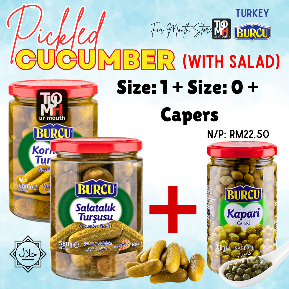 580gm Burcu Cucumber Pickle Pickles Gherkin Halal Pickled Cucumber Jeruk Timun Halal Timun Jeruk Hal