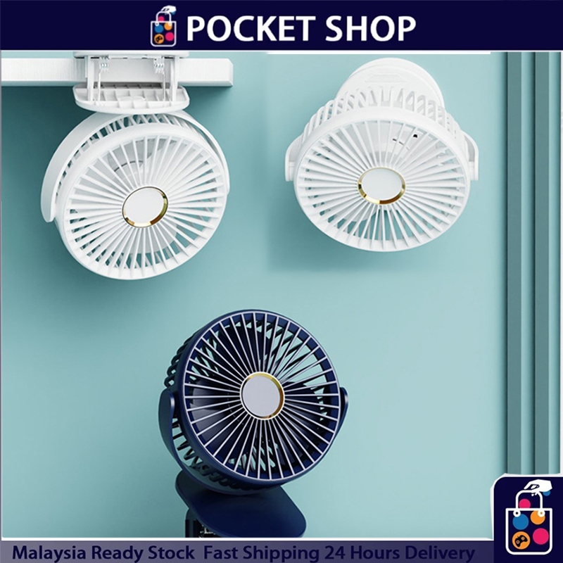Kipas klip USB kipas kecil luar kipas desktop boleh dipasang di dinding Clamp fan 15000 mAh battery