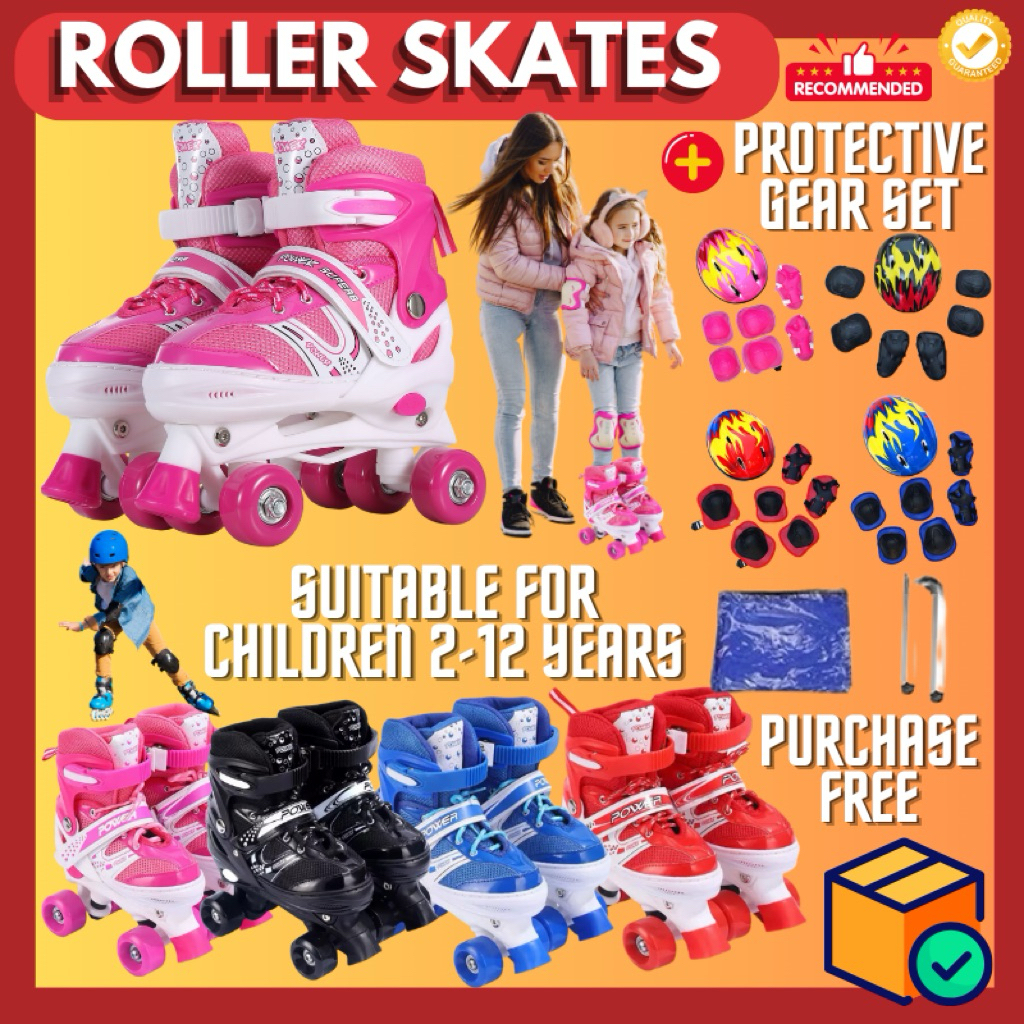 ROLLER SKATES ADJUSTABLE SHOES KIDS  INLINE SKATES KIDS GOOD QUALITY ROLLER SKATES