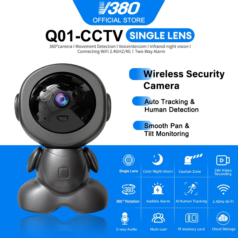 V380 Pro FHD Smart Robot IP Camera Wifi CCTV Rotate PTZ Night Vision Security Home Baby Monitor