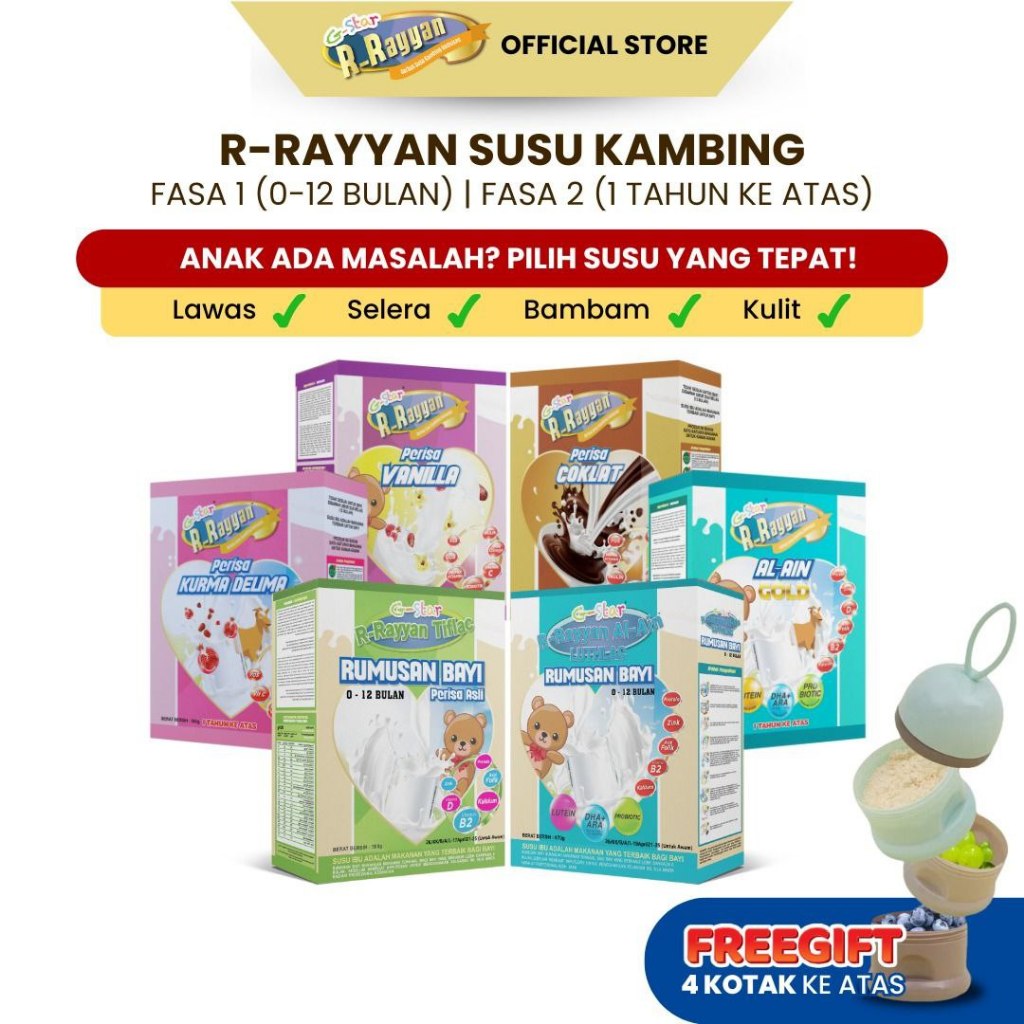 [READY STOCK] Susu Kambing RRayyan lTiflacLuthlacKurmaVanilaGold CoklatlBabyAnak 0–6TahunlOriginalHQ